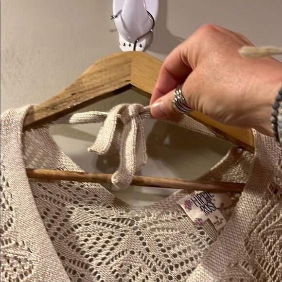 Hippie Rose Cream V-Neck Sweater - Picture 8 of 12